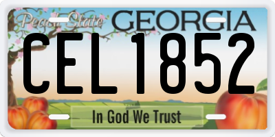 GA license plate CEL1852