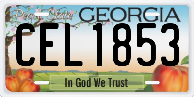 GA license plate CEL1853