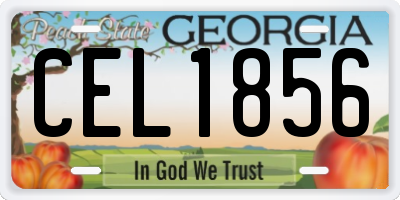 GA license plate CEL1856