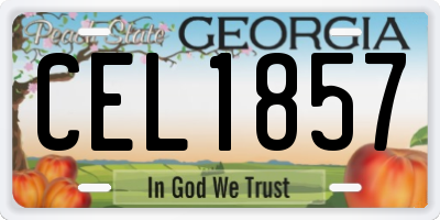 GA license plate CEL1857