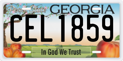GA license plate CEL1859