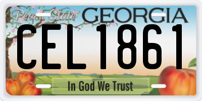 GA license plate CEL1861