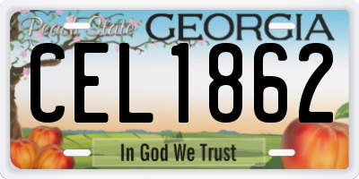 GA license plate CEL1862