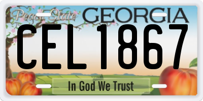 GA license plate CEL1867