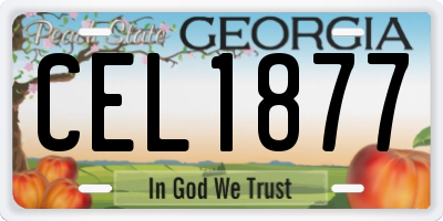 GA license plate CEL1877
