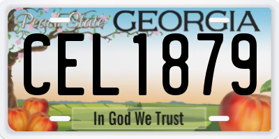 GA license plate CEL1879