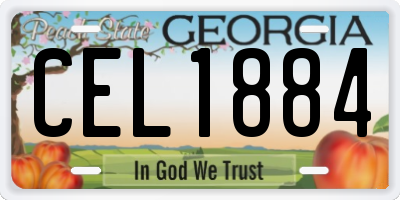 GA license plate CEL1884