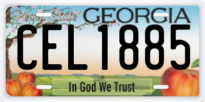 GA license plate CEL1885
