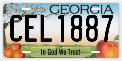 GA license plate CEL1887
