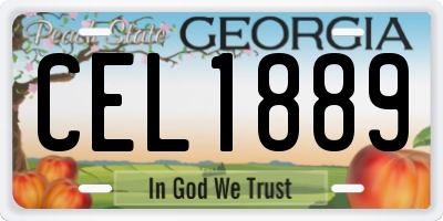 GA license plate CEL1889