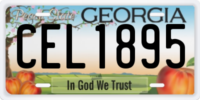 GA license plate CEL1895