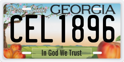 GA license plate CEL1896