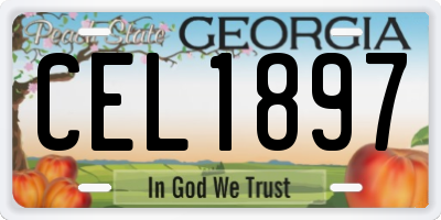 GA license plate CEL1897