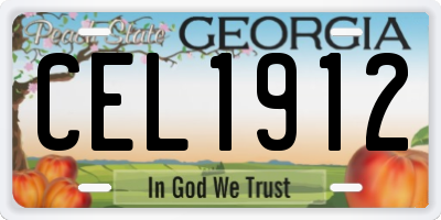 GA license plate CEL1912