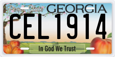 GA license plate CEL1914