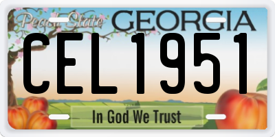 GA license plate CEL1951