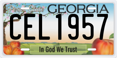 GA license plate CEL1957