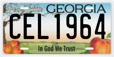 GA license plate CEL1964