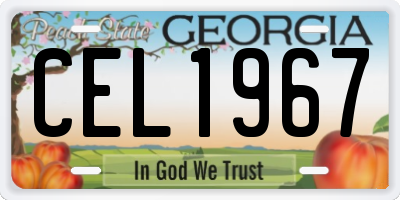 GA license plate CEL1967