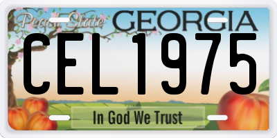 GA license plate CEL1975