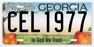 GA license plate CEL1977