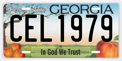 GA license plate CEL1979