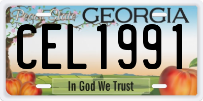 GA license plate CEL1991