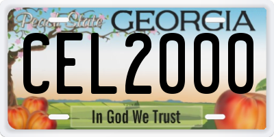 GA license plate CEL2000