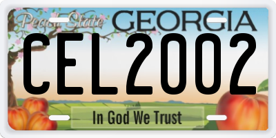 GA license plate CEL2002