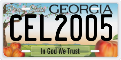 GA license plate CEL2005