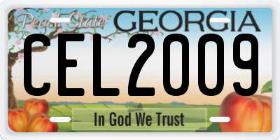 GA license plate CEL2009