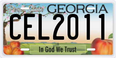 GA license plate CEL2011