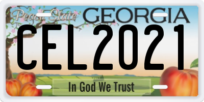 GA license plate CEL2021