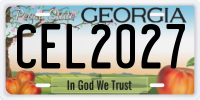 GA license plate CEL2027