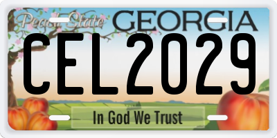 GA license plate CEL2029