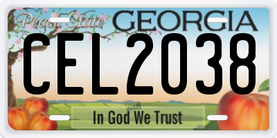 GA license plate CEL2038