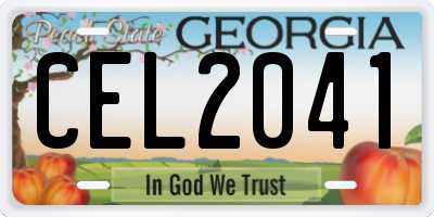 GA license plate CEL2041
