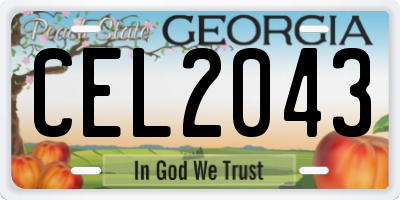 GA license plate CEL2043