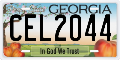 GA license plate CEL2044