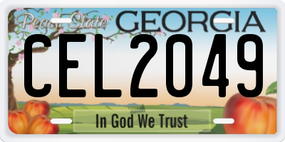 GA license plate CEL2049
