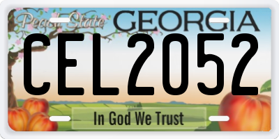 GA license plate CEL2052