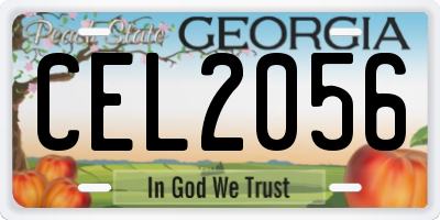 GA license plate CEL2056