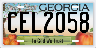 GA license plate CEL2058