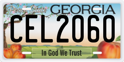 GA license plate CEL2060
