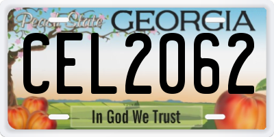 GA license plate CEL2062