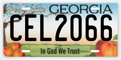GA license plate CEL2066