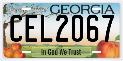 GA license plate CEL2067