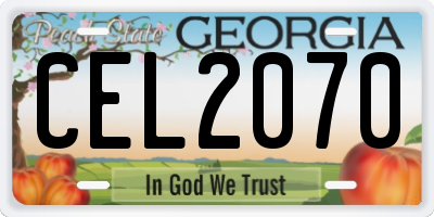 GA license plate CEL2070