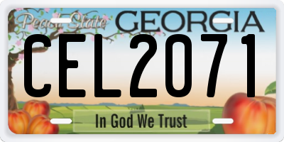 GA license plate CEL2071