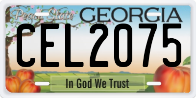 GA license plate CEL2075
